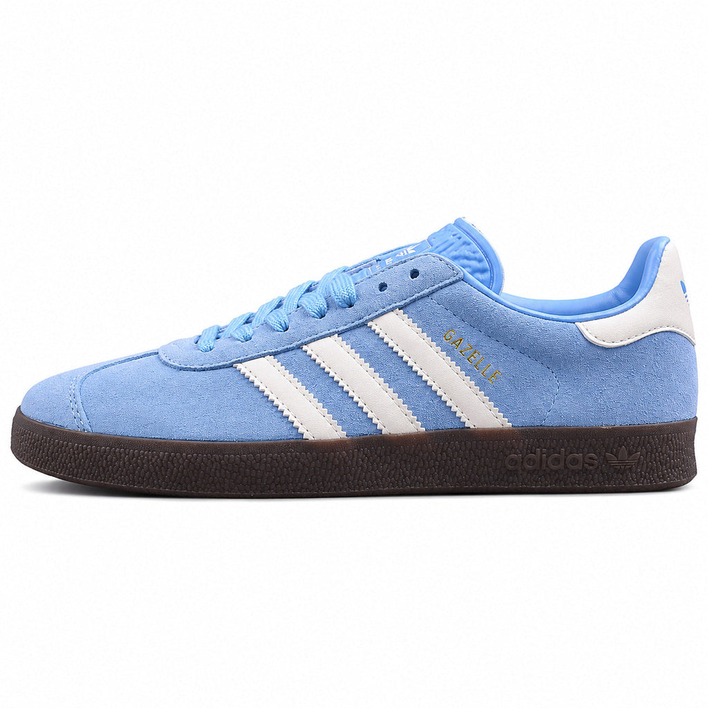 Adidas Gazelle azul cielo branco lateral izquierda suela castanho