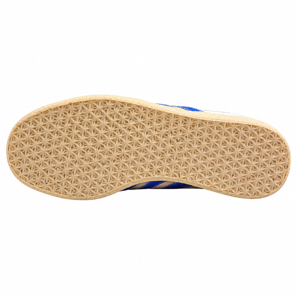 Adidas Gazelle branco azul suela gum crema inferior
