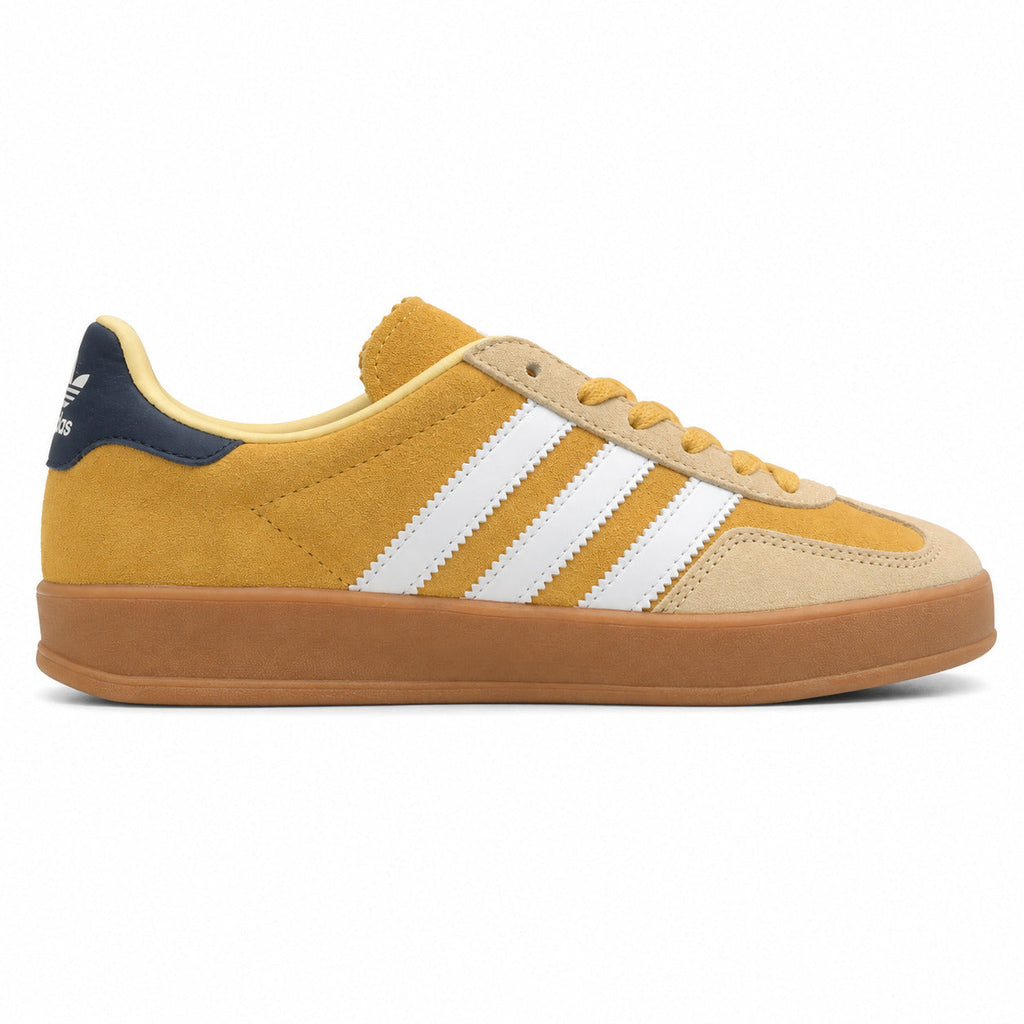 Adidas Gazelle Bold amarelo branco azul-marinho lateral derecha