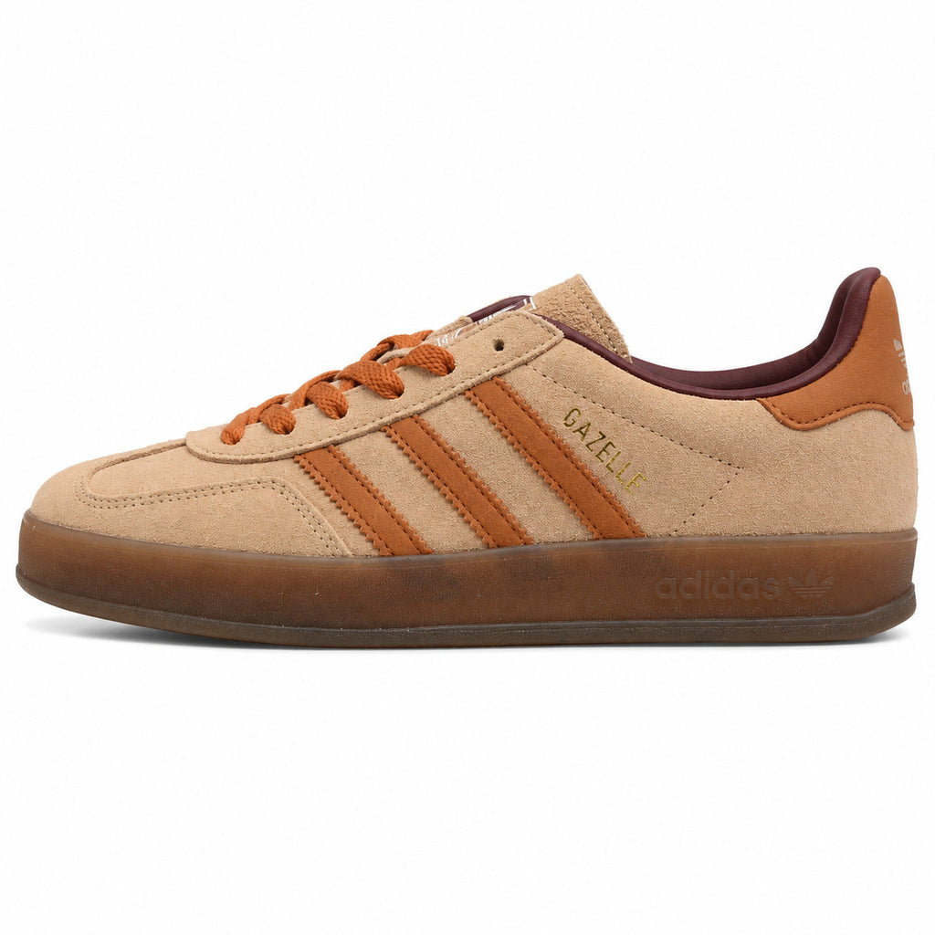 Adidas Gazelle Bold ante beige laranja burdeos lateral izquierda