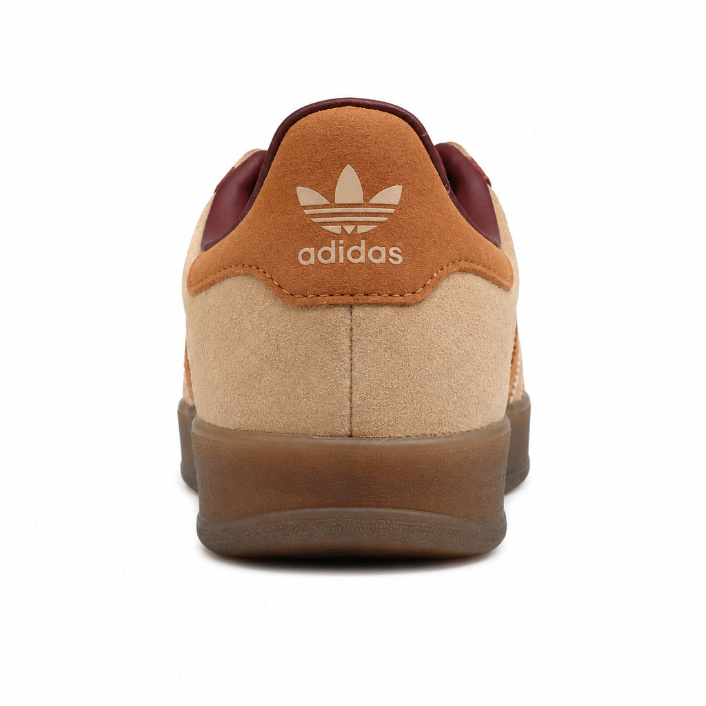 Adidas Gazelle Bold ante beige laranja burdeos detalle talón