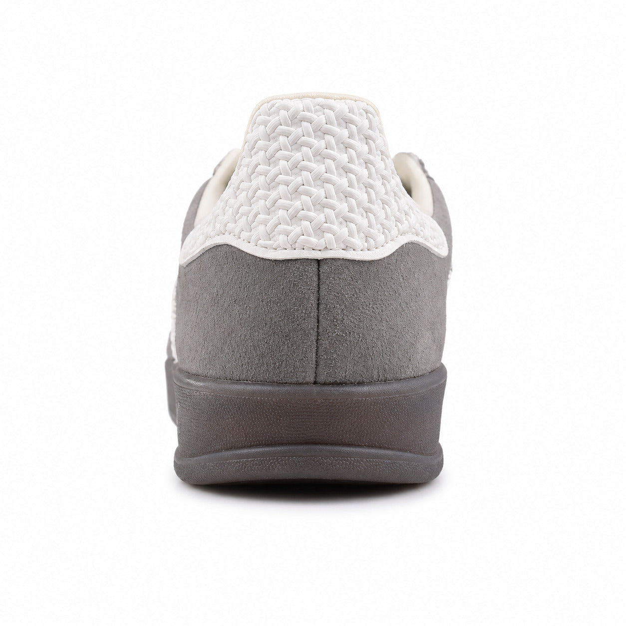 Adidas Gazelle Bold ante cinzento detalle talón bouclé crema gum