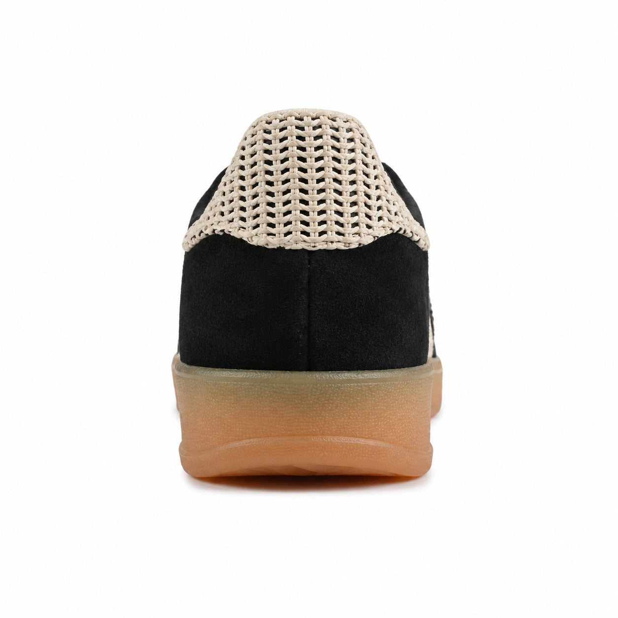 Adidas Gazelle Bold ante preto detalle talón encaje crema gum