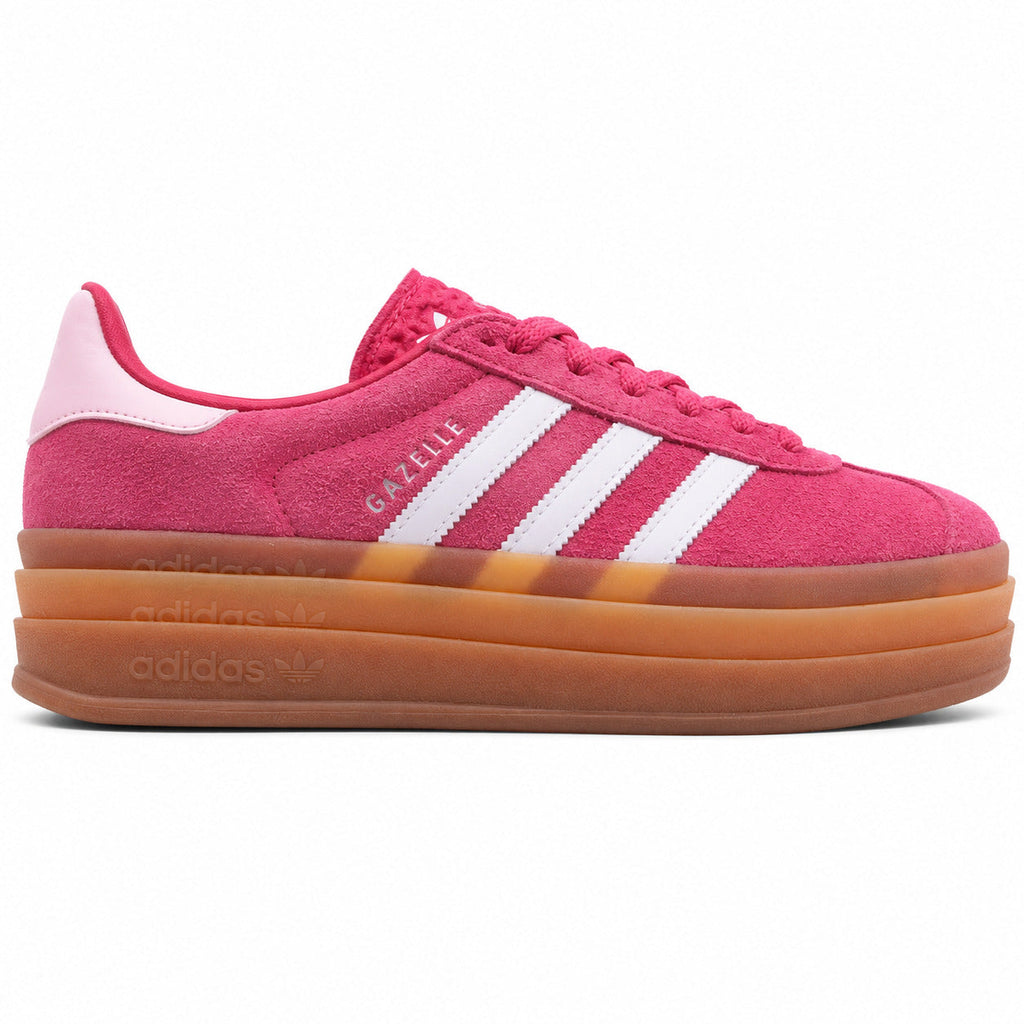 Adidas Gazelle Bold ante rosa fucsia branco plataforma gum lateral derecha