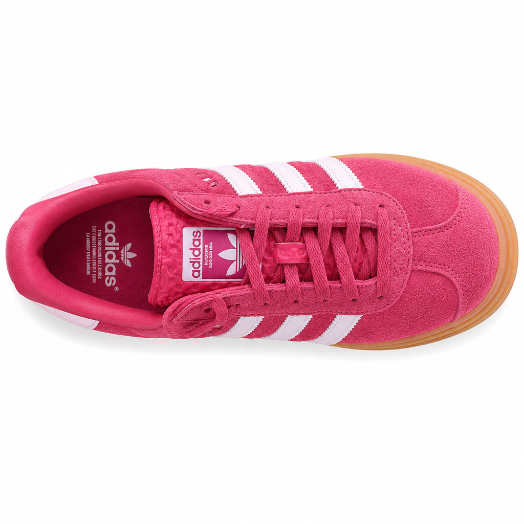 Adidas Gazelle Bold ante rosa fucsia branco plataforma gum vista superior