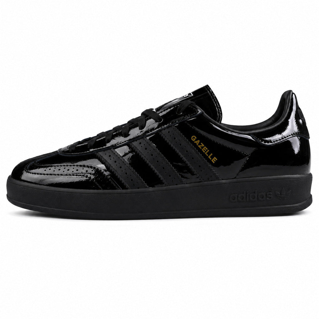 Adidas Gazelle Bold charol preto suela negra lateral izquierda