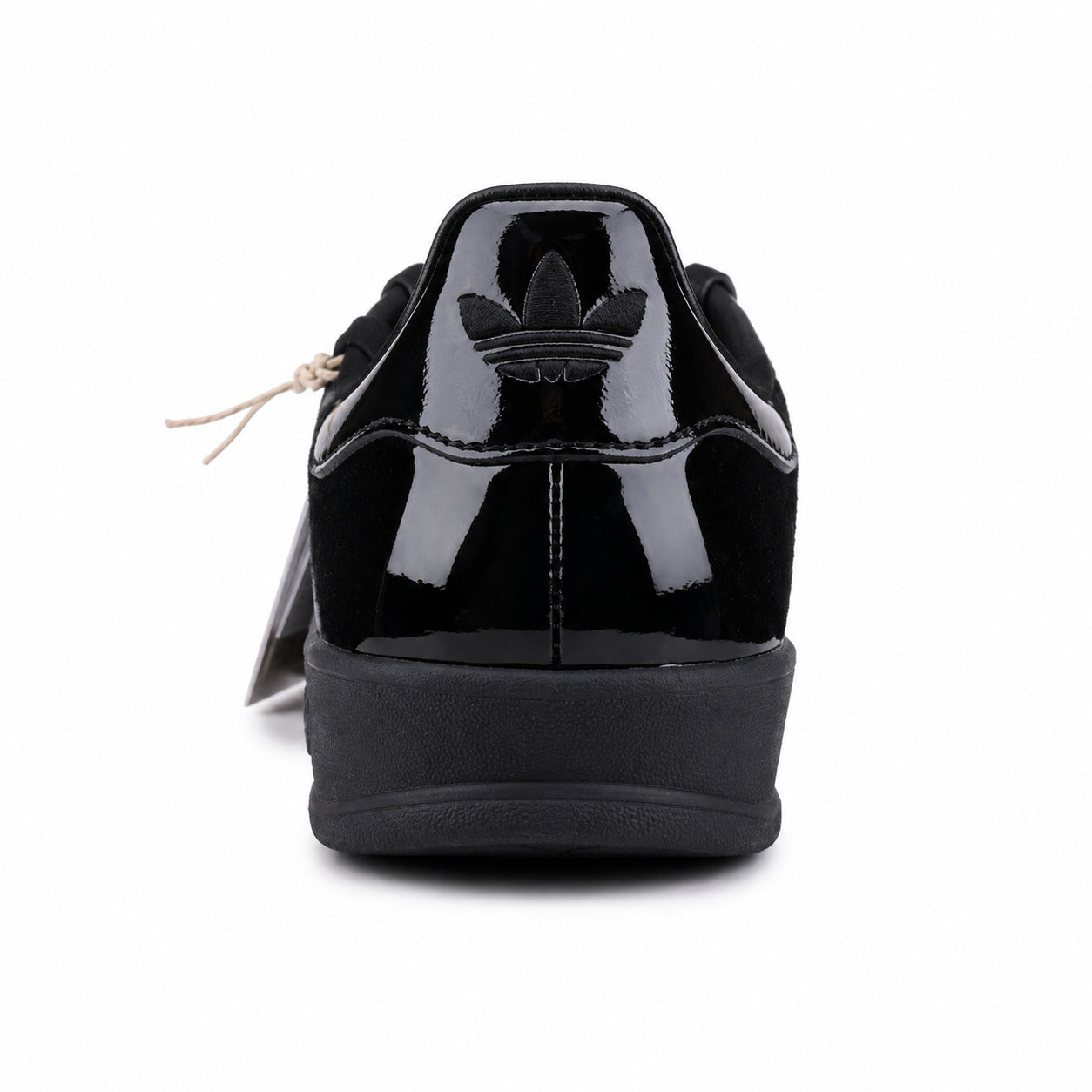 Adidas Gazelle Bold charol preto detalle talón trefoil preto