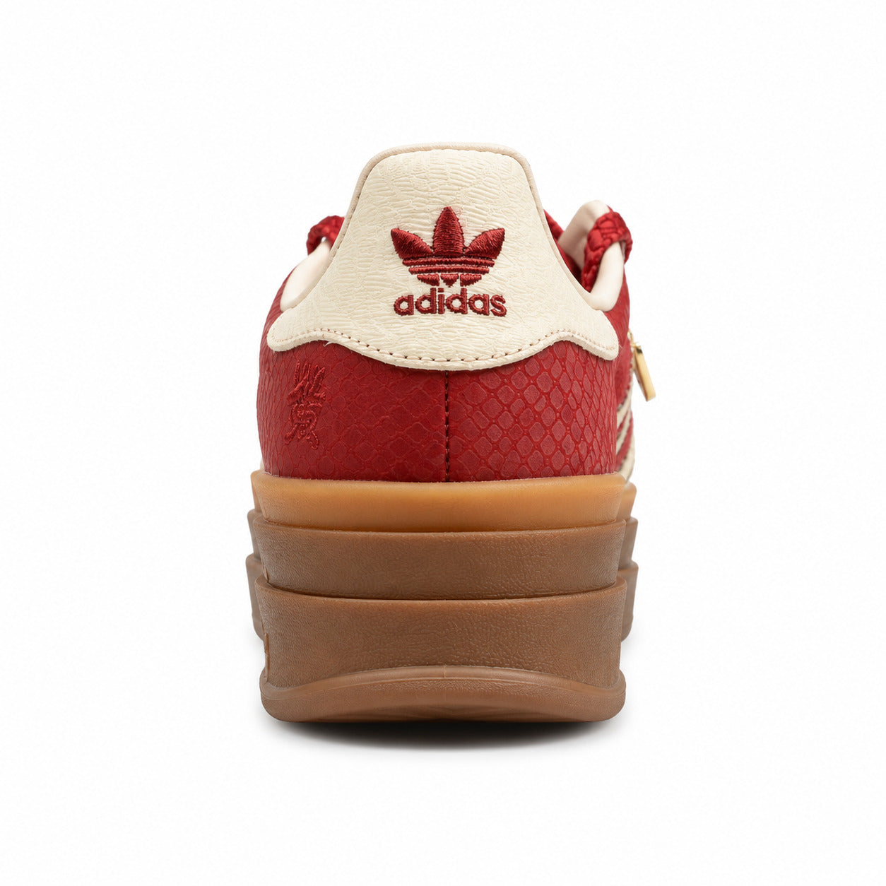 Adidas Gazelle Bold vermelho crema año nuevo chino detalle talón plataforma