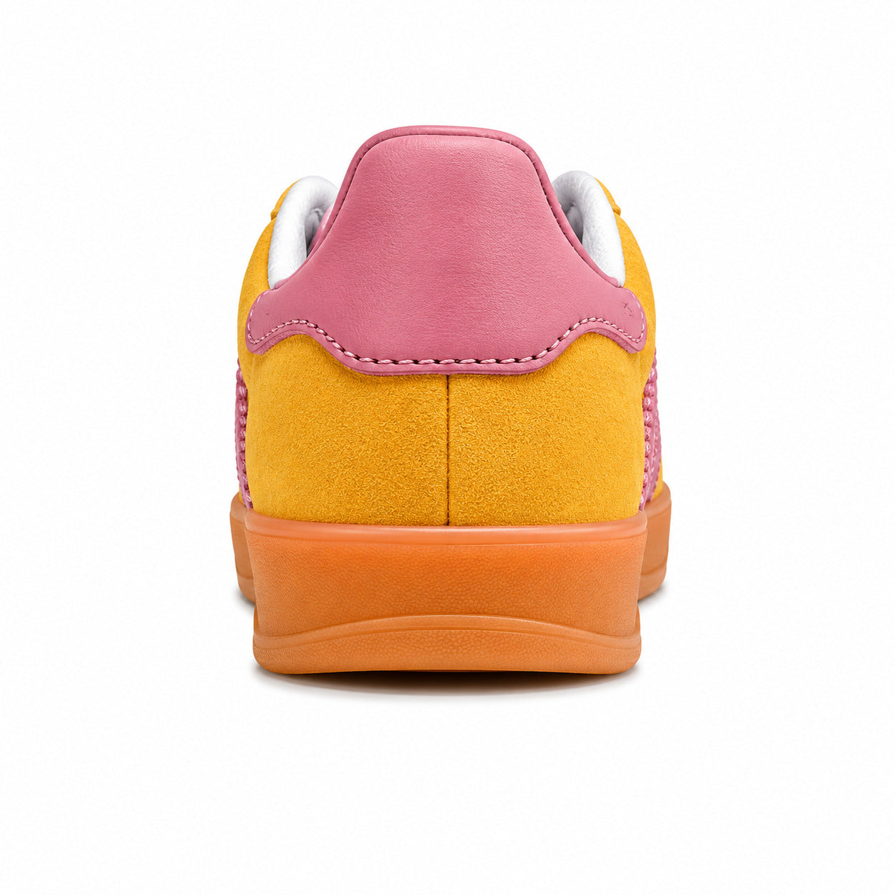 Adidas Gazelle Indoor amarelo rosa suela laranja detalle suela