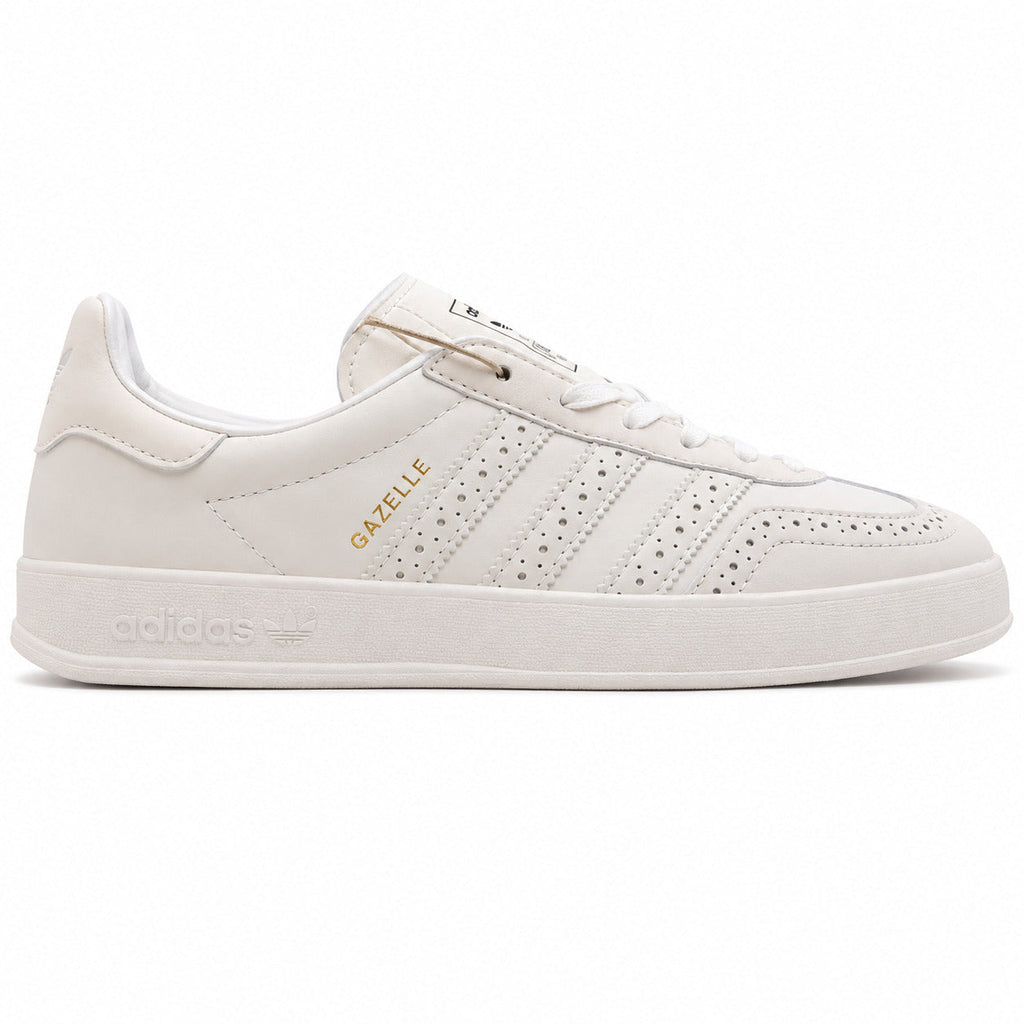 Adidas Gazelle Indoor triple branco pele perforado lateral derecha