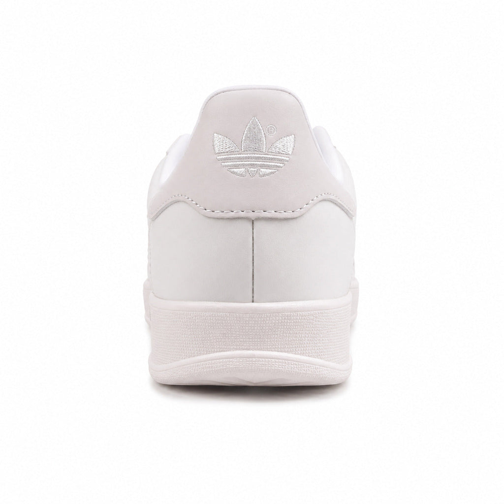 Adidas Gazelle Indoor triple branco detalle talón trefoil bordado