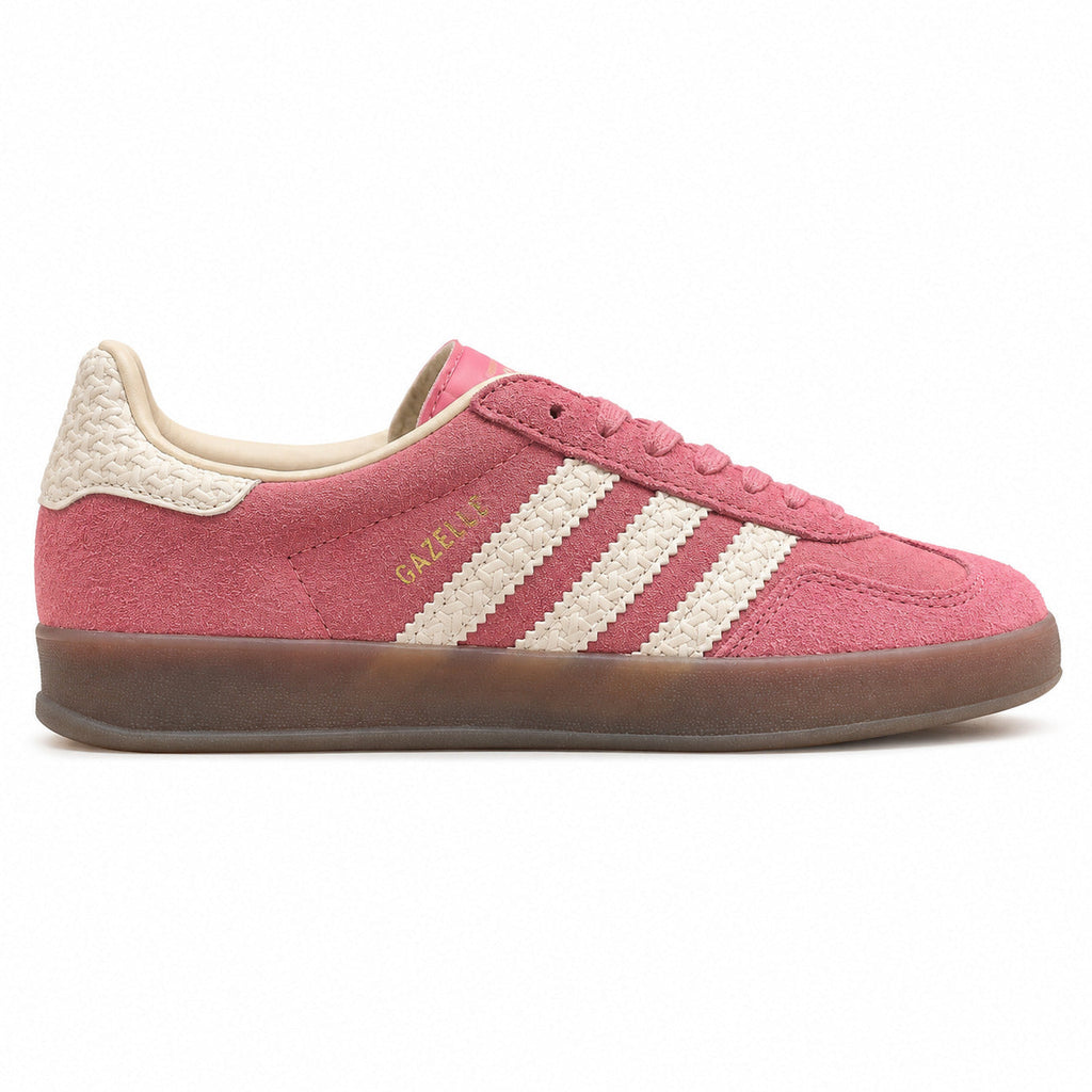 Adidas Gazelle Indoor rosa crema lateral izquierda suela borracha