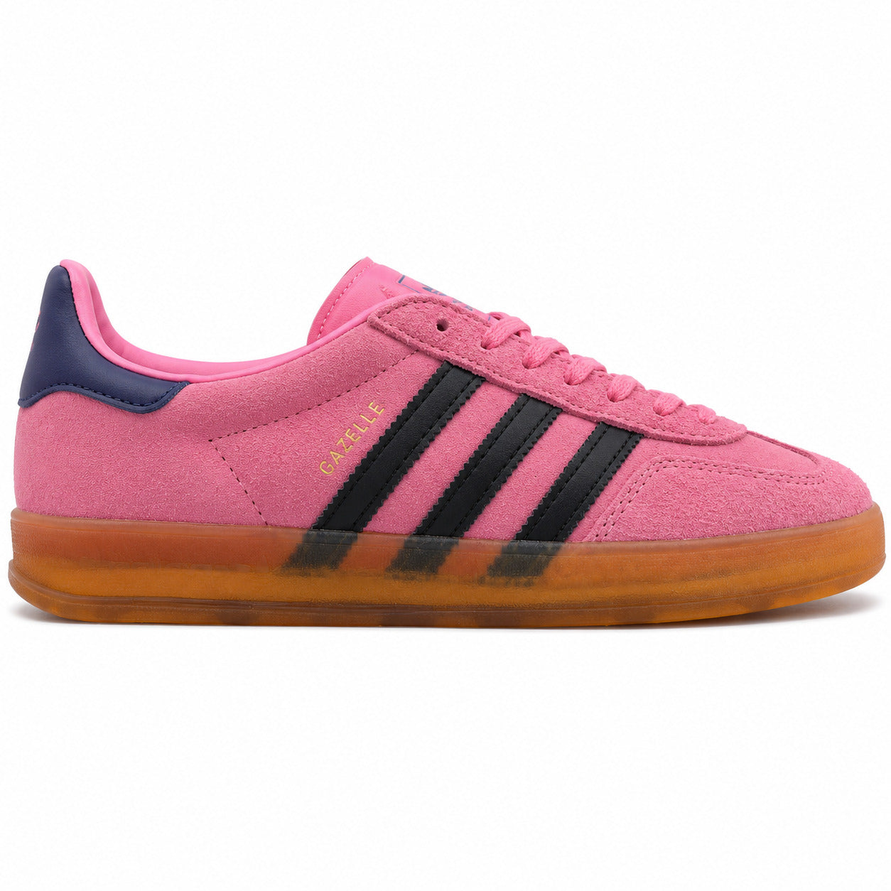 Adidas Gazelle Indoor rosa preto azul-marinho lateral derecha