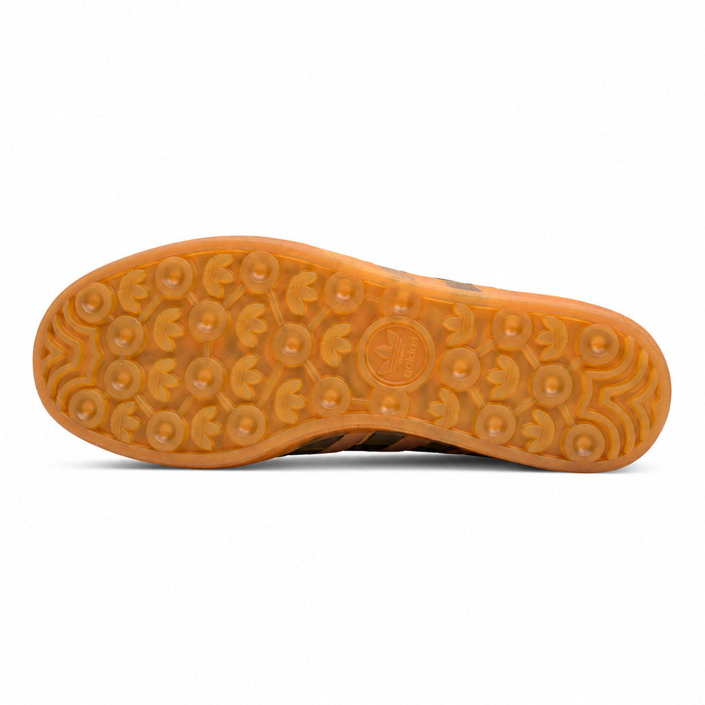 Adidas Gazelle Indoor rosa preto suela borracha laranja inferior