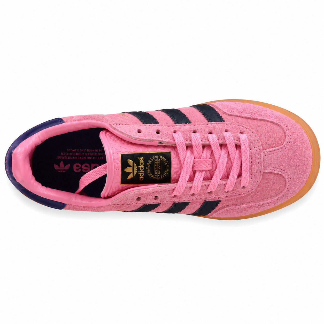 Adidas Gazelle Indoor rosa preto marino vista superior cordones