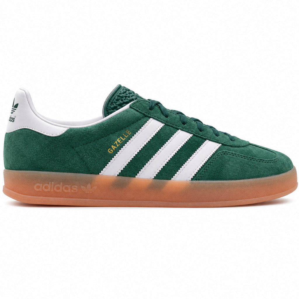 Adidas Gazelle Indoor verde branco lateral derecha suela borracha