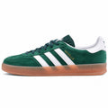 Adidas Gazelle Indoor verde branco lateral izquierda suela borracha