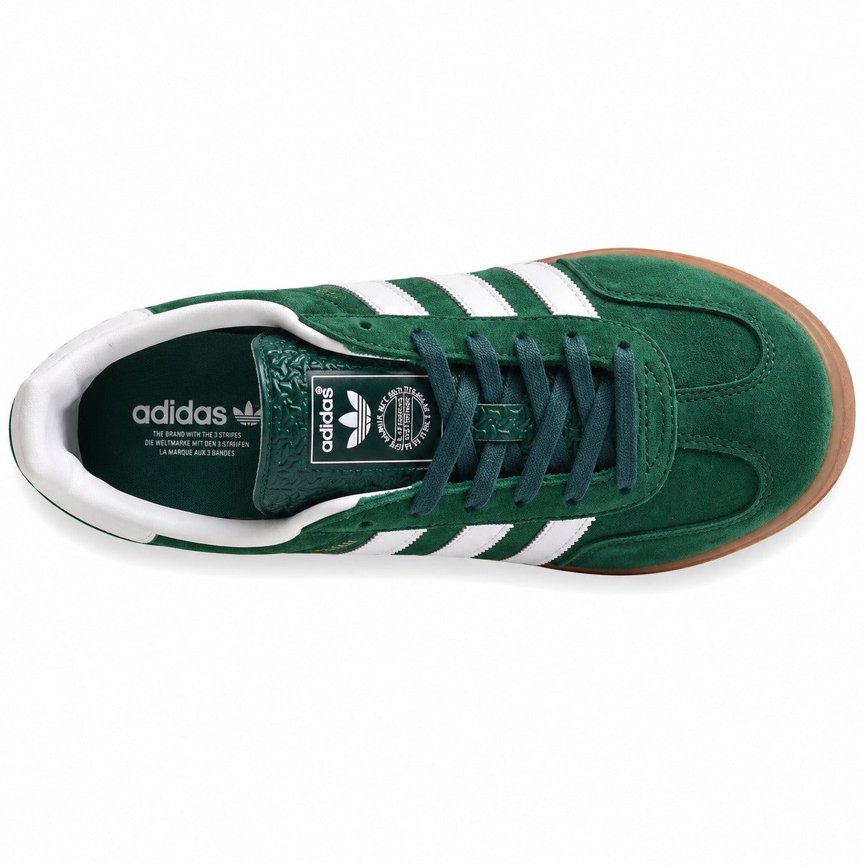 Adidas Gazelle Indoor verde branco vista superior cordones