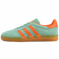 Adidas Gazelle Indoor verde menta laranja lateral izquierda suela borracha