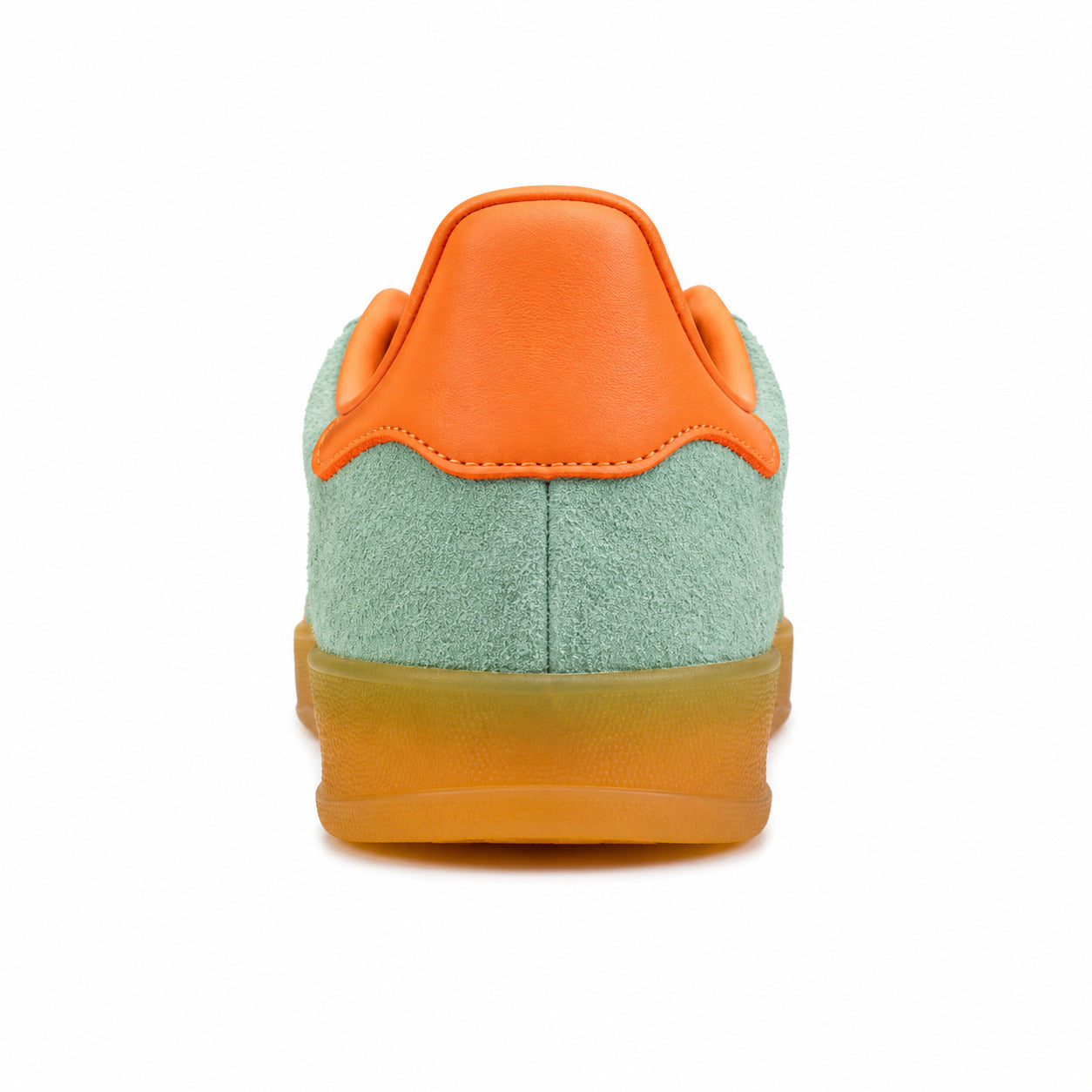 Adidas Gazelle Indoor verde menta laranja detalle talón contrastante