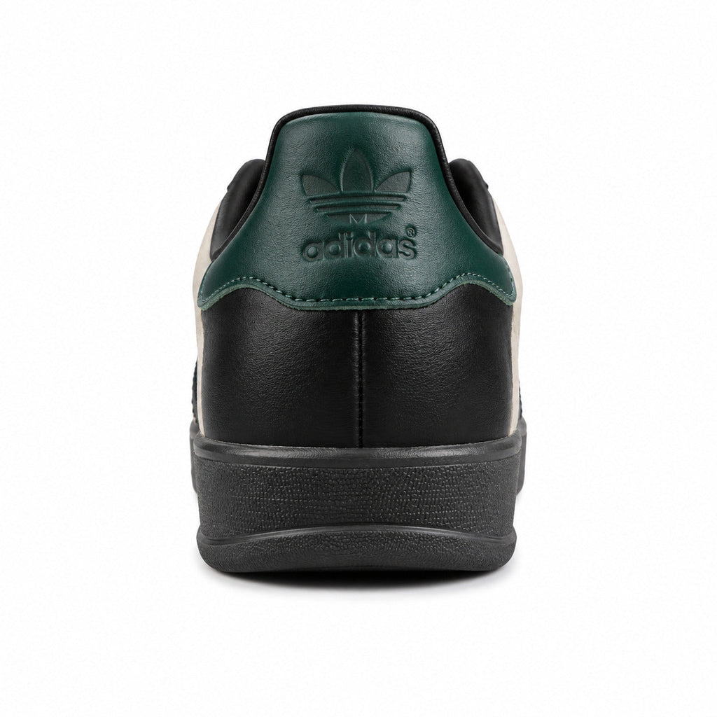 Adidas Gazelle preto crema detalle talón verde suela negra