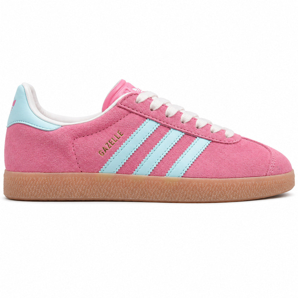 Adidas Gazelle rosa azul cielo lateral derecha suela borracha
