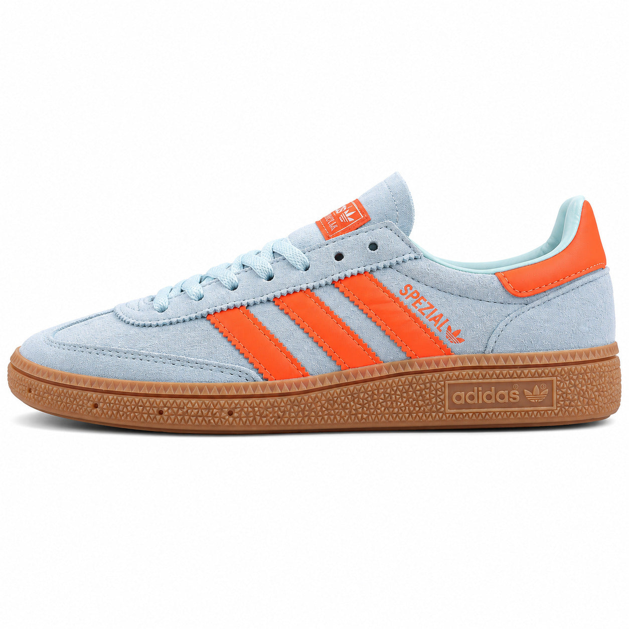 Adidas Handball Spezial ante azul cielo laranja vista lateral derecha