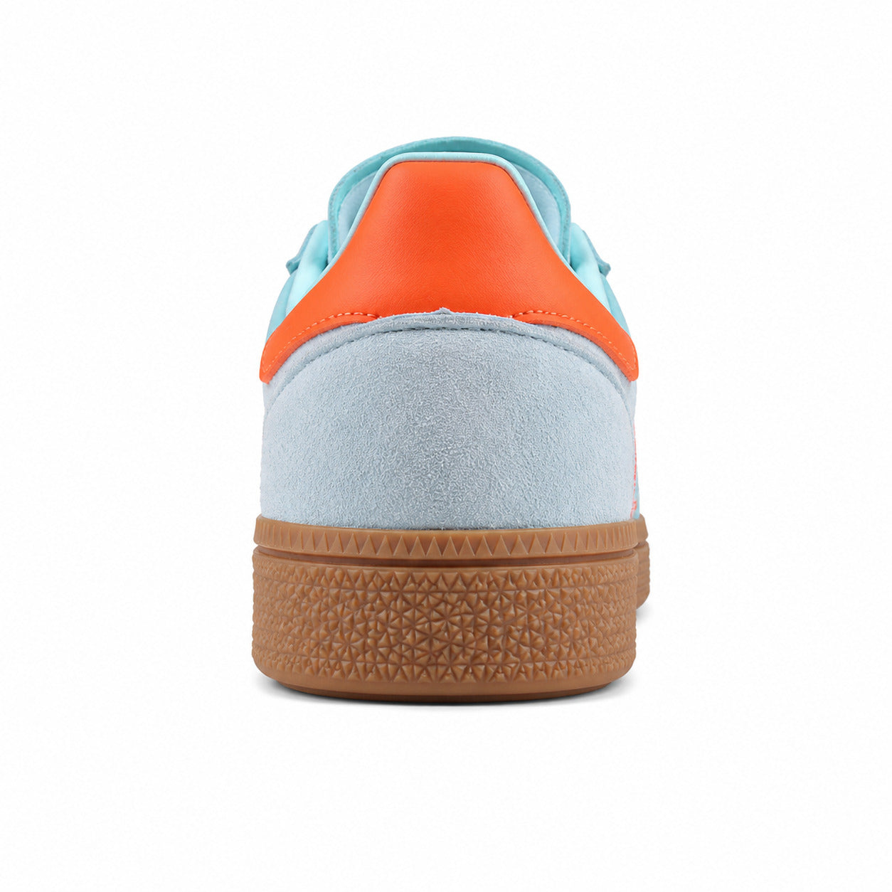 Adidas Handball Spezial azul cielo laranja detalle talón menta suela borracha