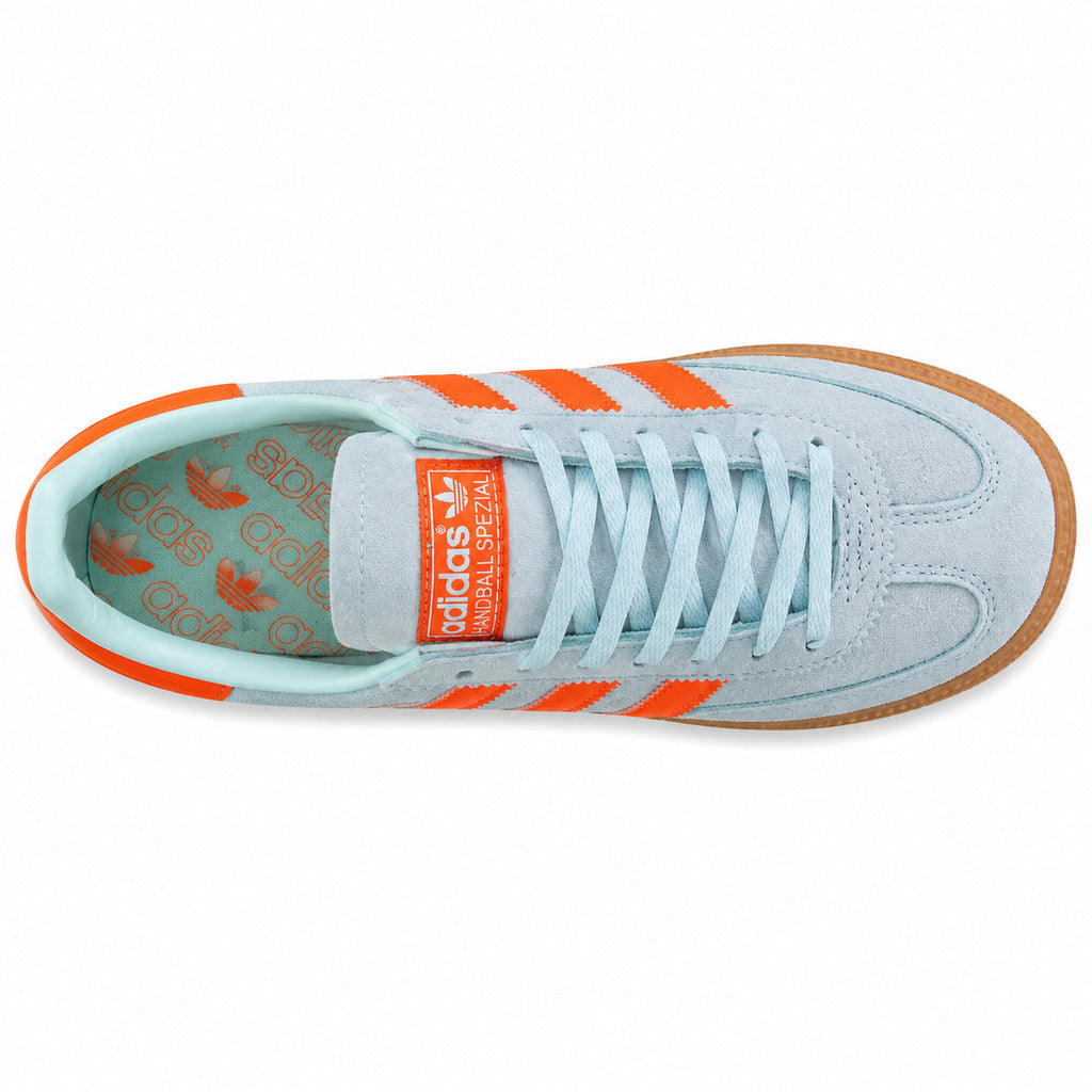 Adidas Handball Spezial ante azul cielo laranja vista superior cordones