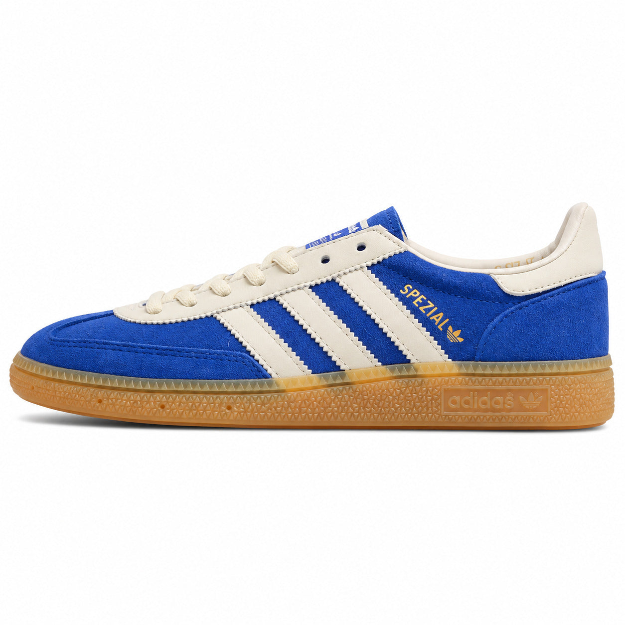 Adidas Handball Spezial azul crema 75th lateral izquierda suela borracha