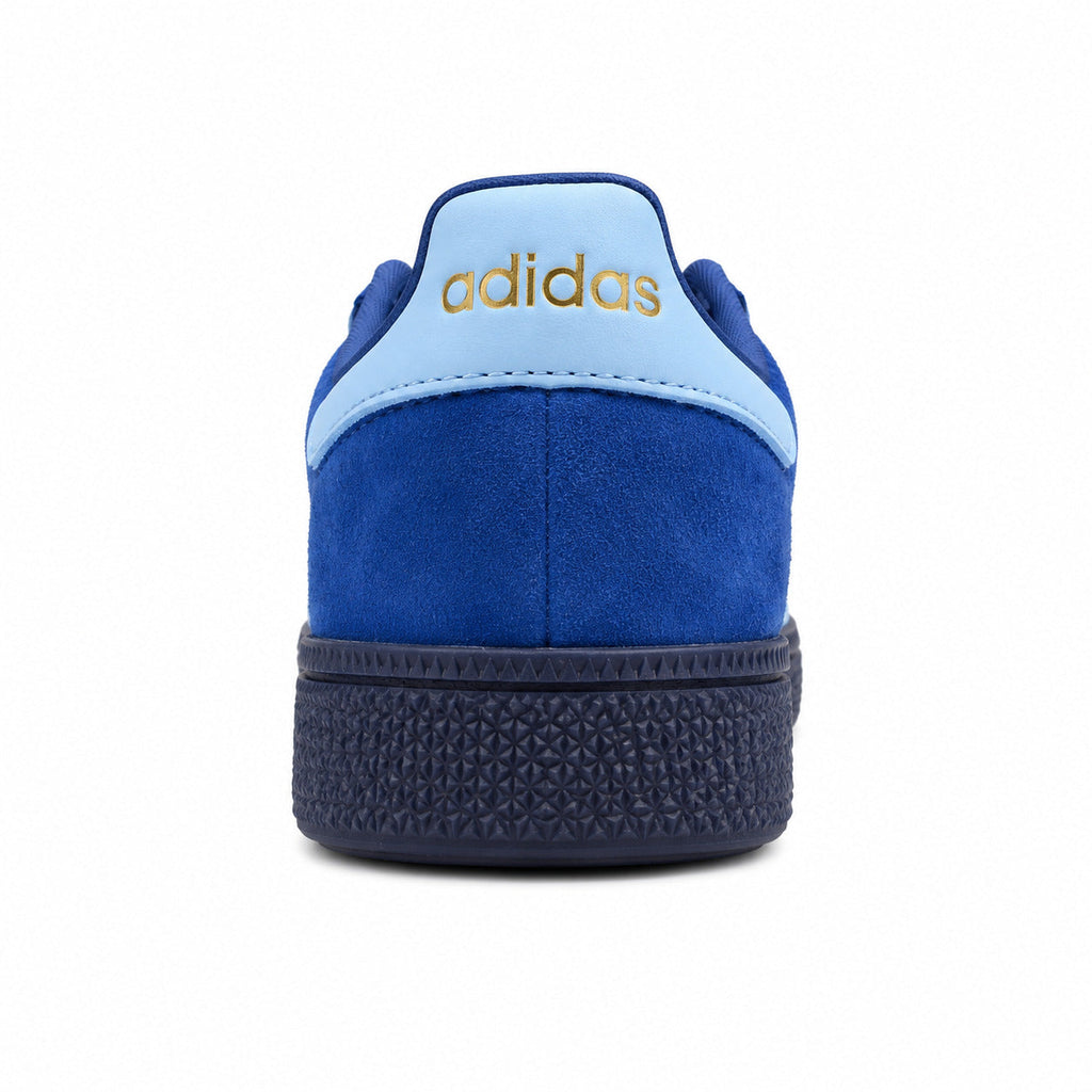 Adidas Handball Spezial azul royal cielo detalle talón logo dourado