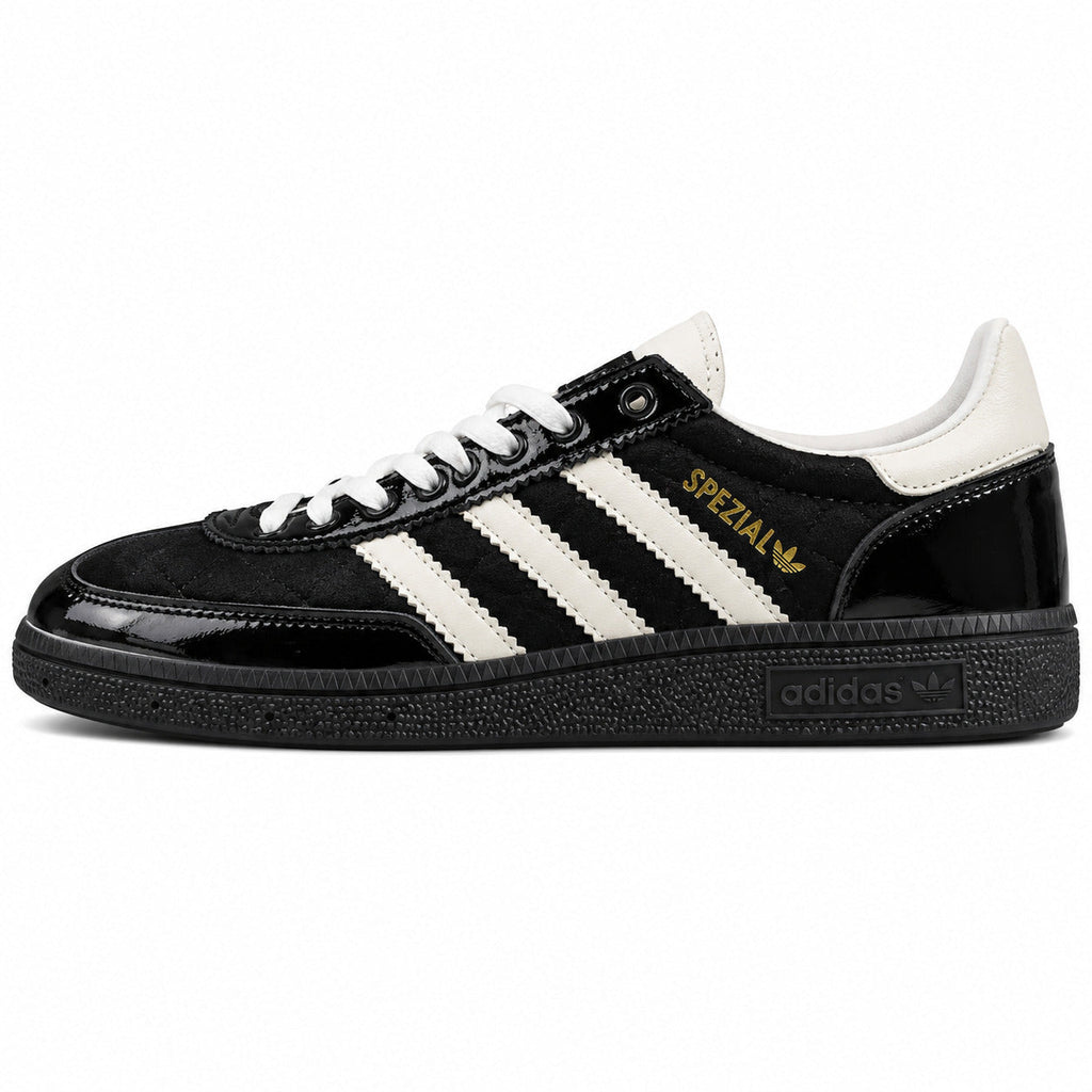 Adidas Handball Spezial charol preto crema vista lateral derecha