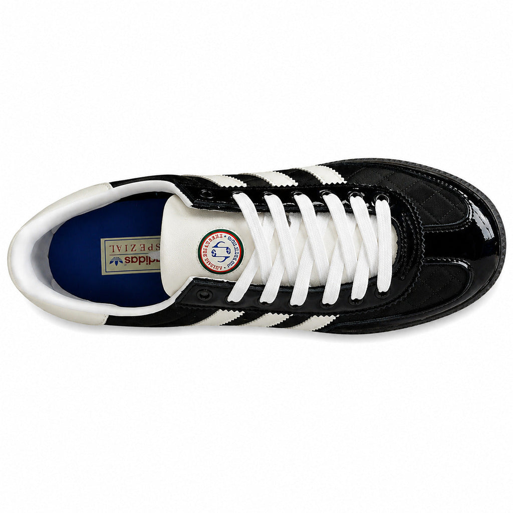 Adidas Handball Spezial charol preto crema vista superior cordones