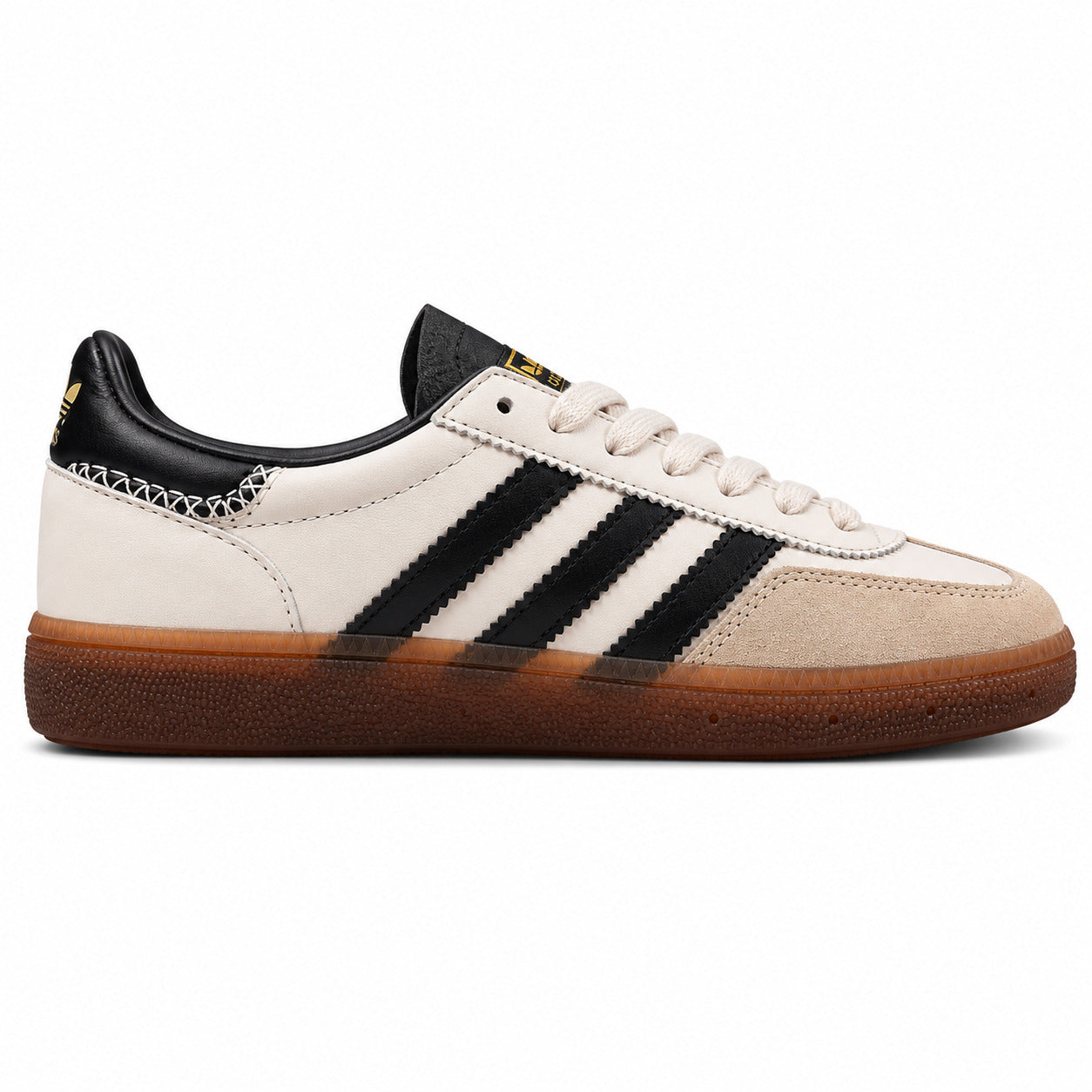 Adidas Handball Spezial crema preto oro lateral derecho suela borracha