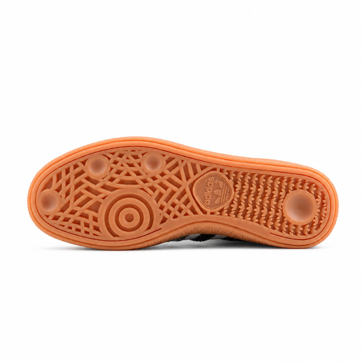 Adidas Handball Spezial crema preto suela laranja vista inferior