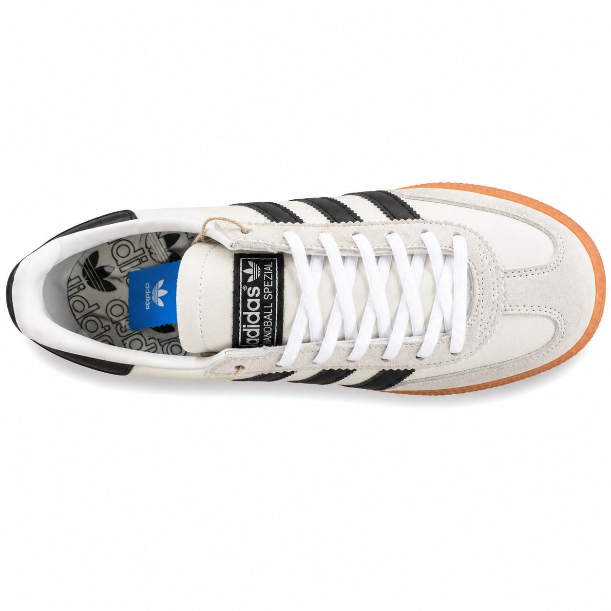 Adidas Handball Spezial crema preto suela laranja vista superior plantilla