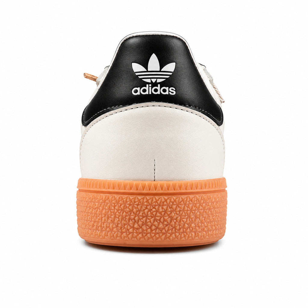Adidas Handball Spezial crema preto suela laranja detalle contrafuerte trasero