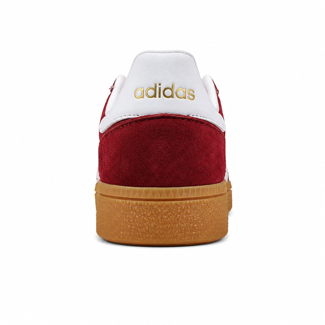Adidas Handball Spezial granate branco detalle talón logo dourado