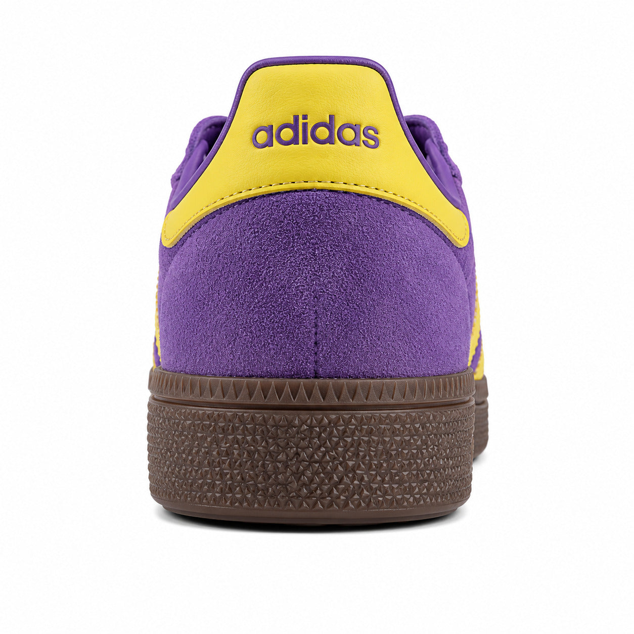 Adidas Handball Spezial ante morado amarelo detalle talón suela borracha