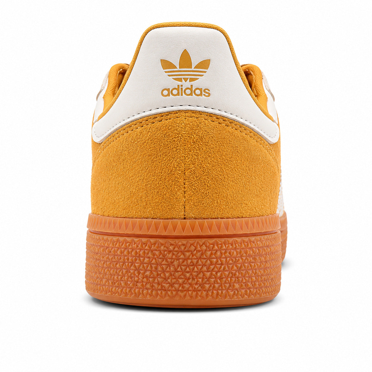 Adidas Handball Spezial ante mostaza crema detalle talón suela laranja