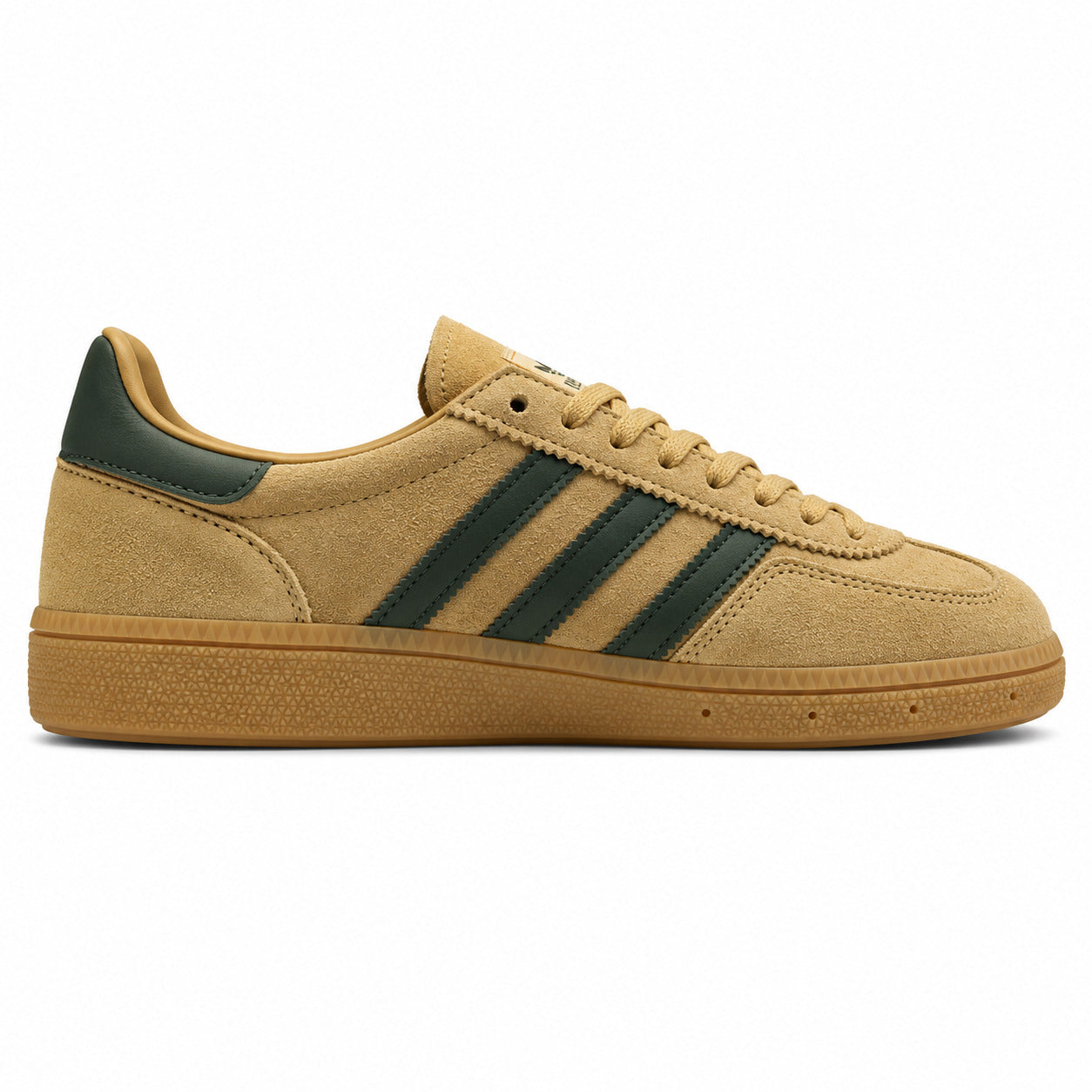 Adidas Handball Spezial ante mostaza verde oscuro lateral derecho suela borracha