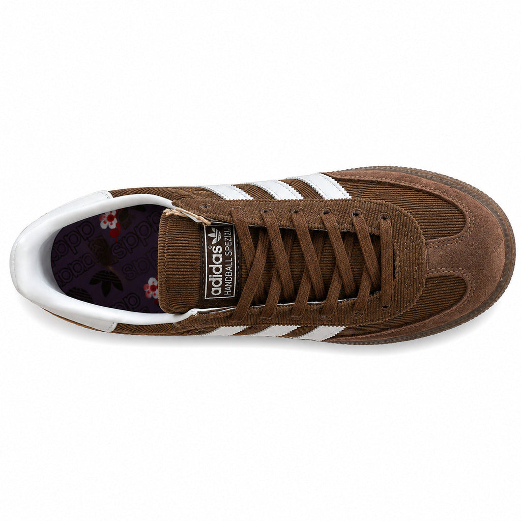 Adidas Handball Spezial pana castanho branco vista superior plantilla floral