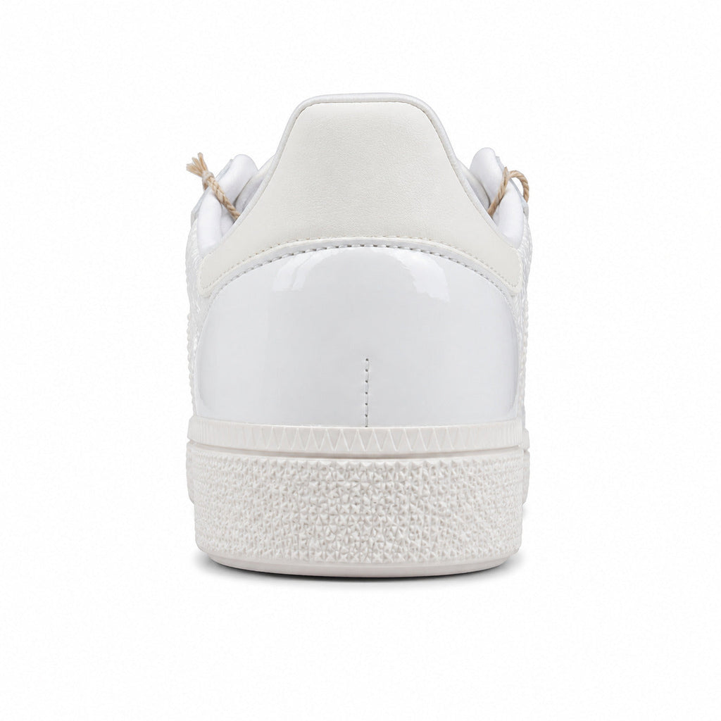 Adidas Handball Spezial prateado crema detalle talón suela blanca