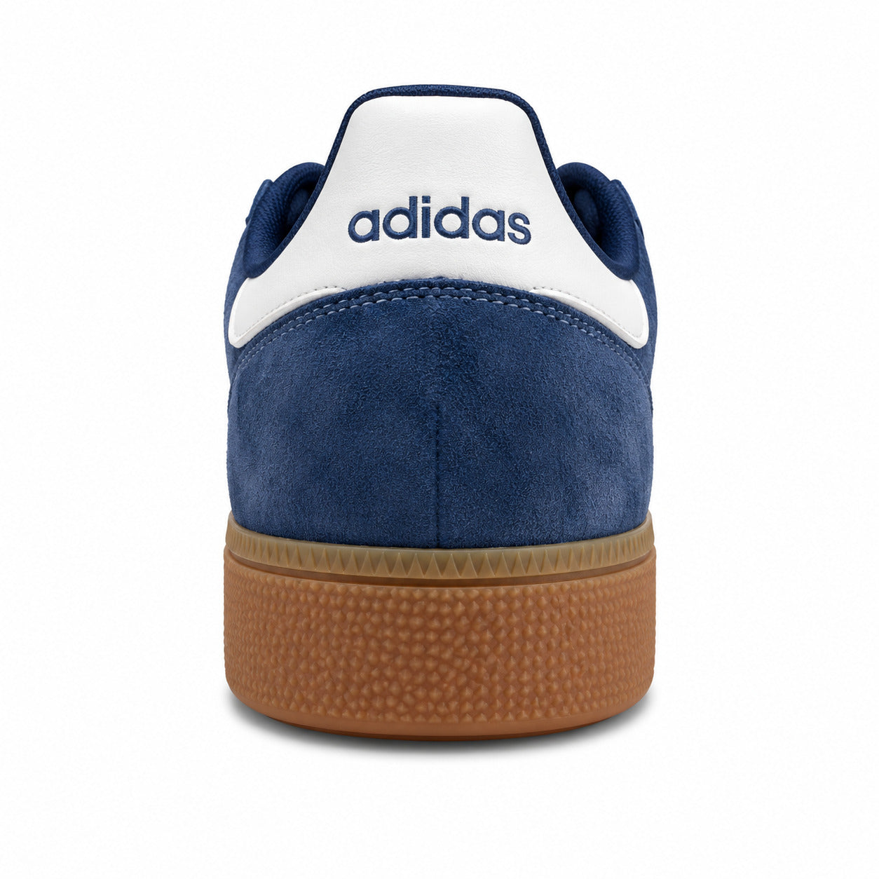 Adidas Handball Spezial x Sporty Rich azul-marinho detalle talón ante branco suela borracha caramelo