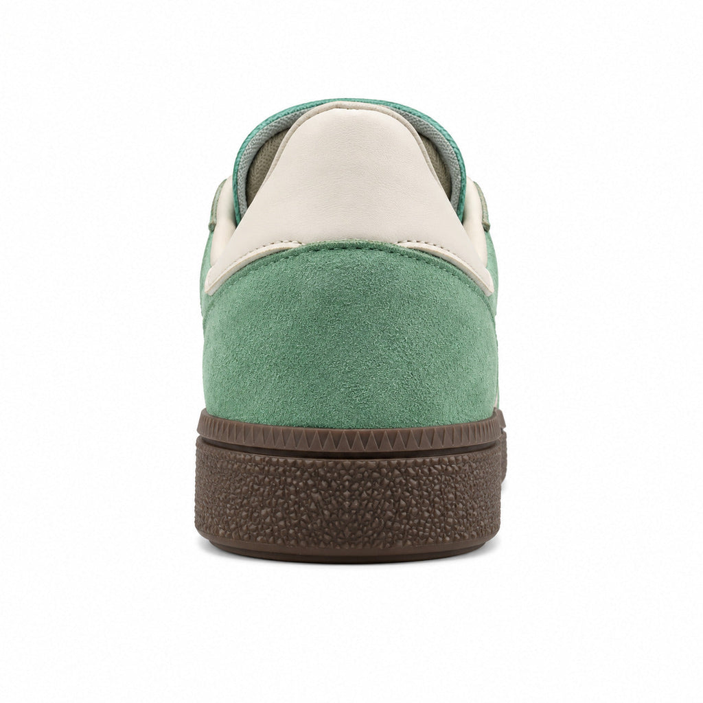Adidas Handball Spezial verde crema detalle talón suela borracha castanho
