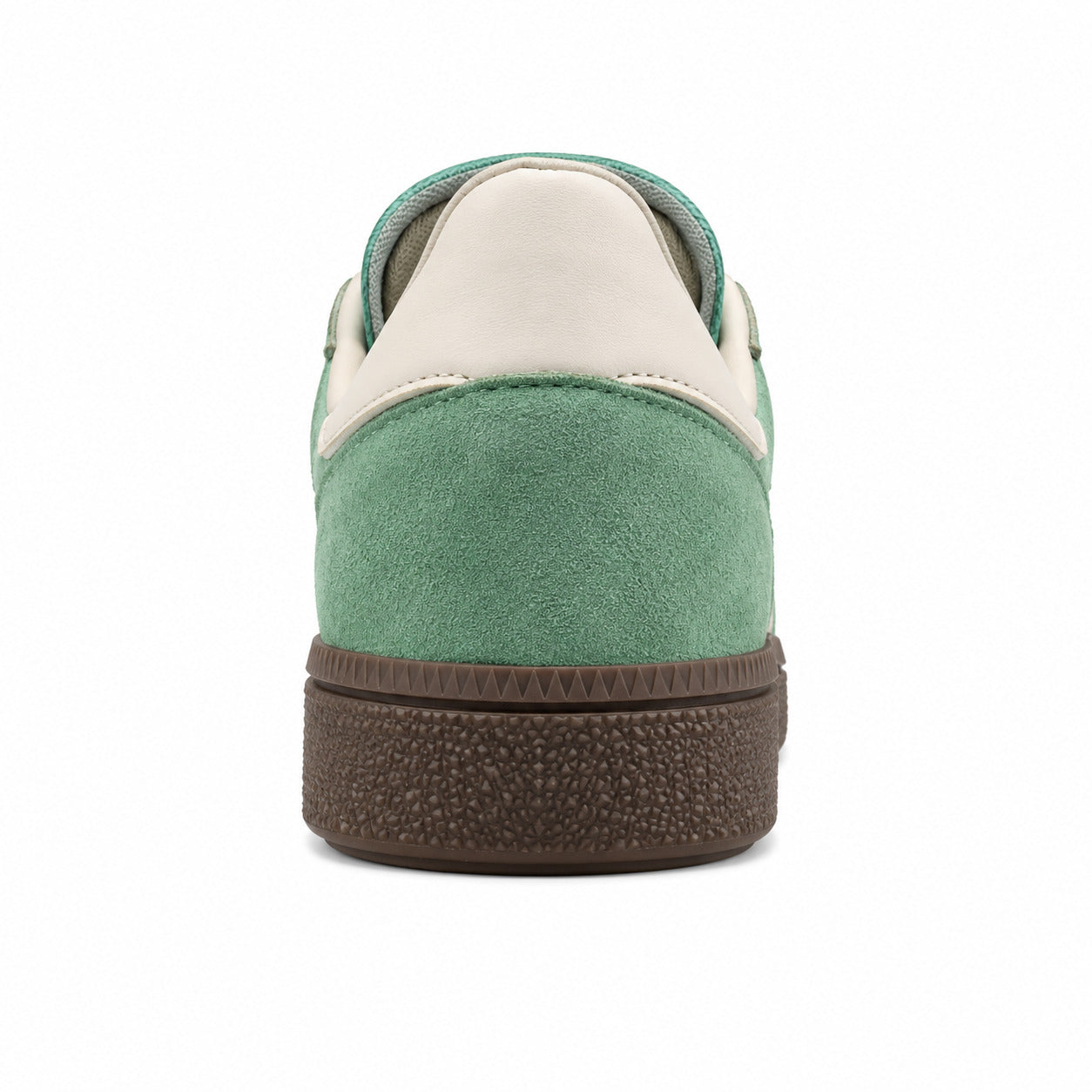 Adidas Handball Spezial verde crema detalle talón suela borracha castanho
