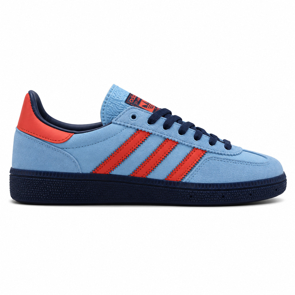 Adidas Handball Spezial x CP Company azul vermelho marino lateral derecho