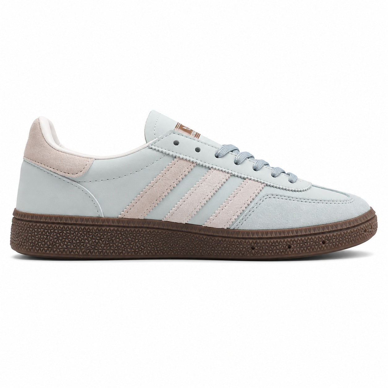 Adidas Handball Spezial x Kith azul hielo rosa polvo lateral derecho suela borracha