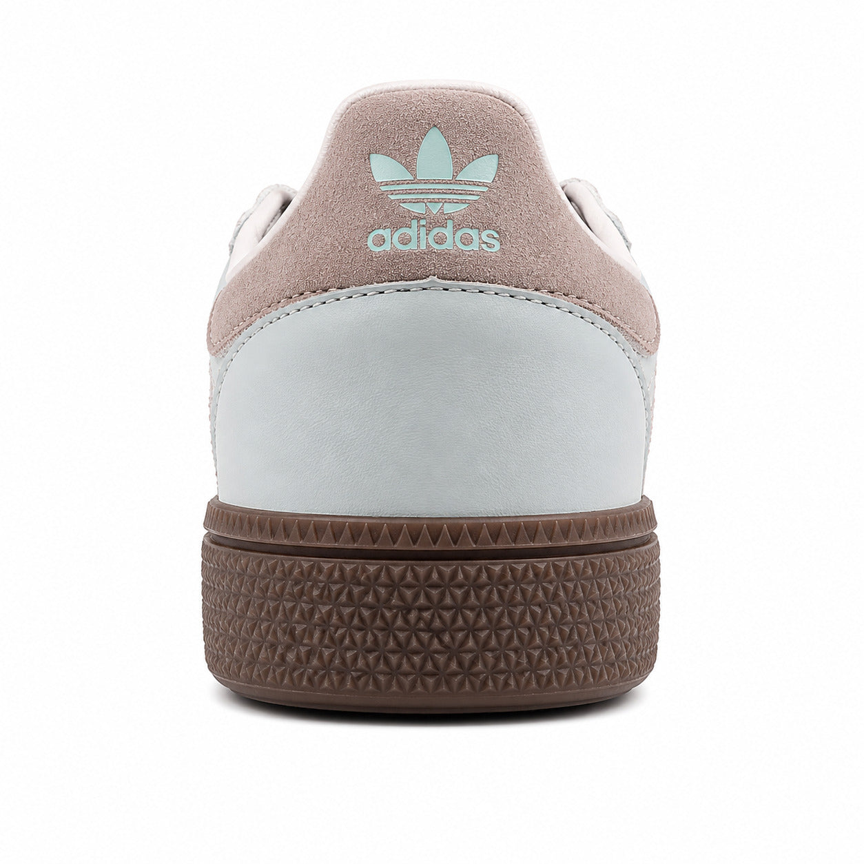 Adidas Handball Spezial x Kith azul hielo rosa polvo detalle contrafuerte trasero