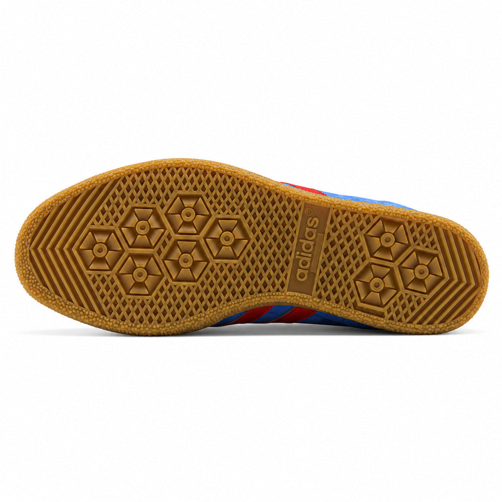 Adidas London 96 azul y vermelho, suela borracha vista inferior